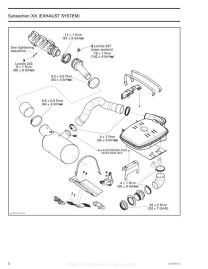 Seadoo GTX RXP RXT Wake Service Manual table of contents