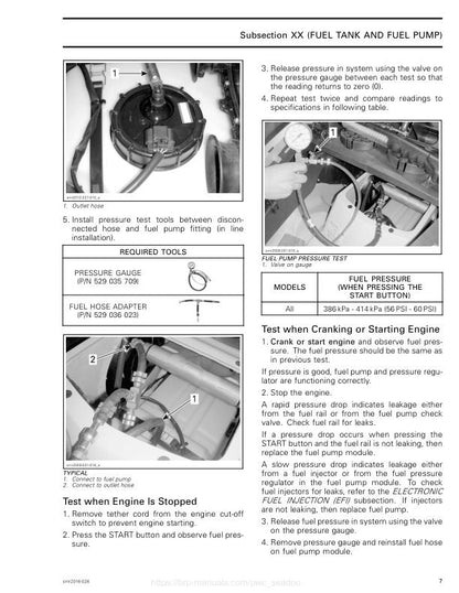 Seadoo GTX RXP RXT Wake Service Manual sample page with technical illustrations