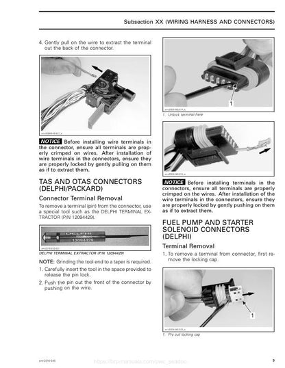 Seadoo GTX RXP RXT Wake Service Manual sample page with service data and tables