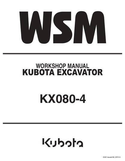 Kubota KX080-4 Excavator Service Manual factory service manual title page