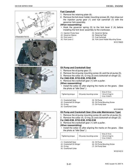 Kubota U17 U17-3 Excavator Service Manual sample page showing repair procedures