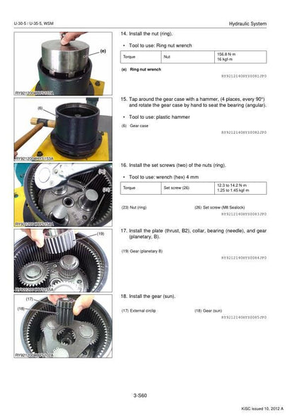 Kubota U30-5 Excavator Service Manual sample page from the repair manual