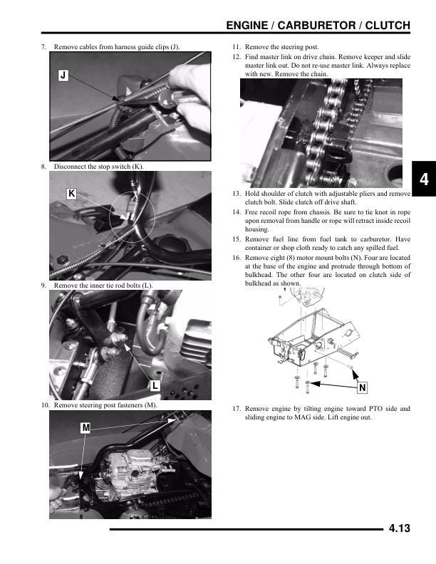 Polaris Indy 120 Snowmobile Service Manual sample page from service manual