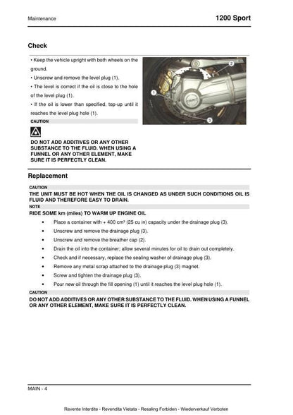 Moto Guzzi 1200 Sport Motorcycle Service Manual sample page from service manual