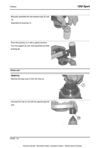 Moto Guzzi 1200 Sport Motorcycle Service Manual sample page from the repair manual