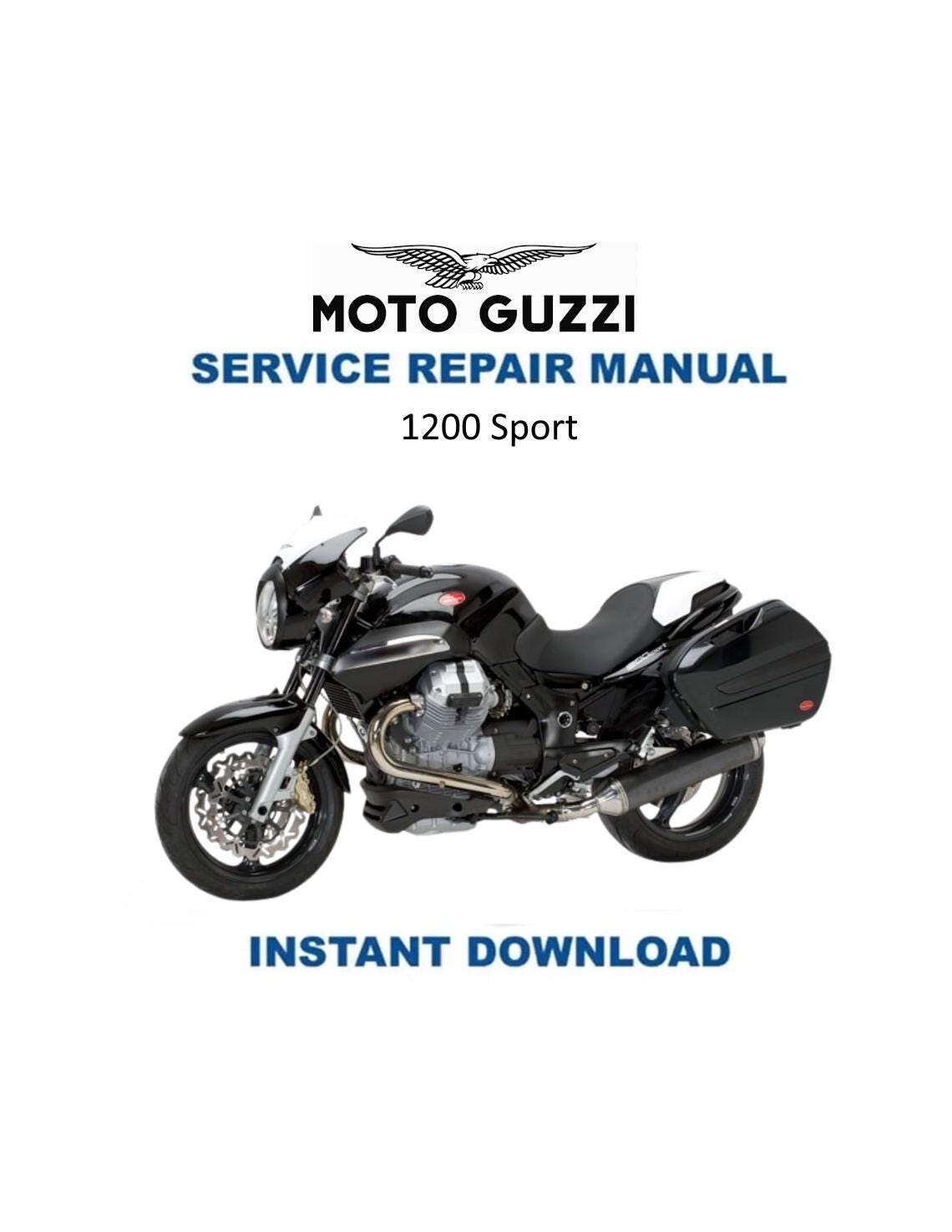 Moto Guzzi 1200 Sport Motorcycle Service Manual 2008-2012 - Service Manual PDF Instant Download