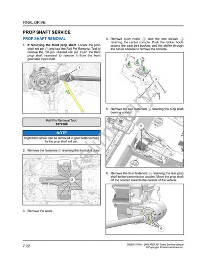 Polaris RZR XP Turbo UTV Service Manual sample page from the repair manual