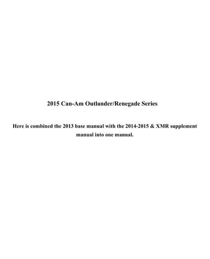 Can Am Outlander Renegade XMR 650 1000 Service Manual factory service manual title page