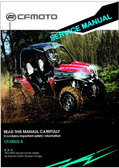 CFMOTO ZFORCE 800 Trail Service Manual factory service manual title page