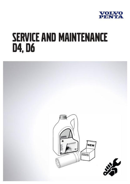 Volvo Penta D4 D6 Diesel Engine Service Repair Manual factory service manual title page