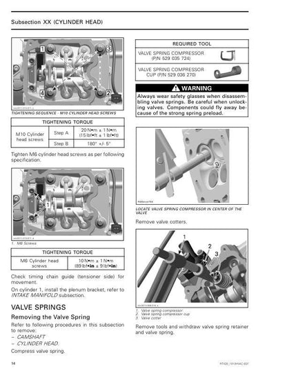 Can Am Defender 900 1000 HD5 HD8 HD10 Service Manual table of contents