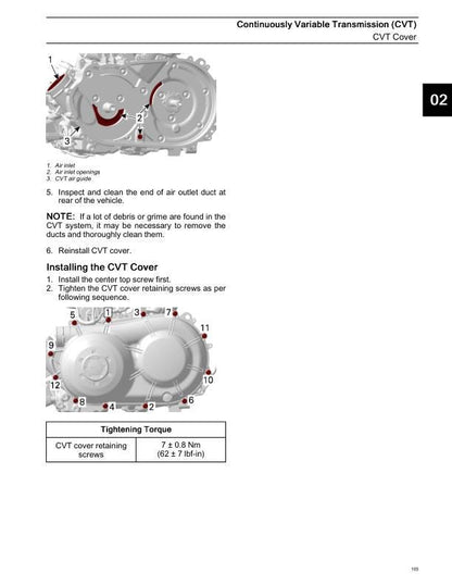 Can Am Defender 650 1000 HD7 HD9 Service Manual sample page with diagrams and specifications