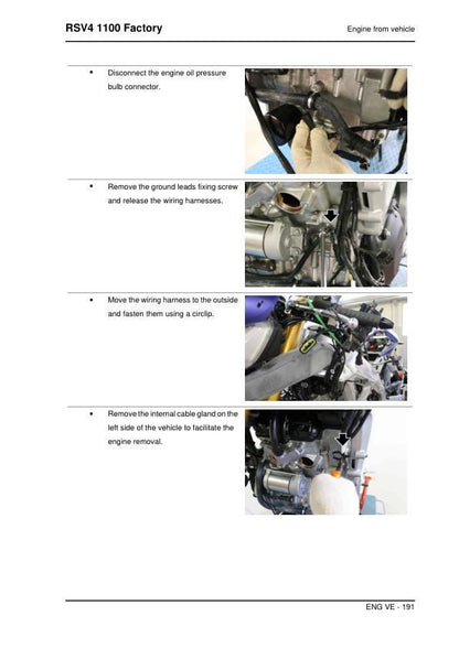 Aprilia RSV4 1100 Factory Service Manual sample page from the repair manual