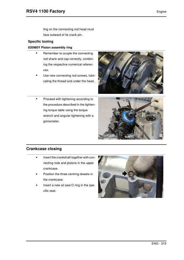 Aprilia RSV4 1100 Factory Service Manual sample page showing schematics and diagrams