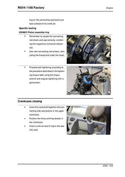 Aprilia RSV4 1100 Factory Service Manual sample page showing schematics and diagrams