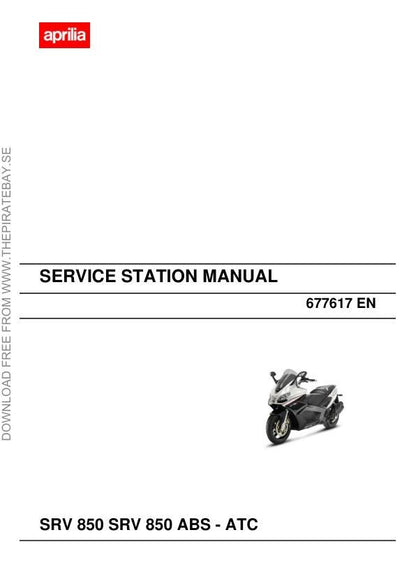 Aprilia Srv 850 ABS - ATC Service Manual factory service manual title page