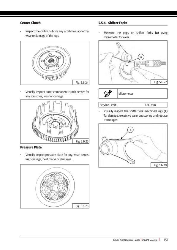 Royal Enfield Himalayan LS410 Motorcycle Service Manual sample page with diagrams and specifications