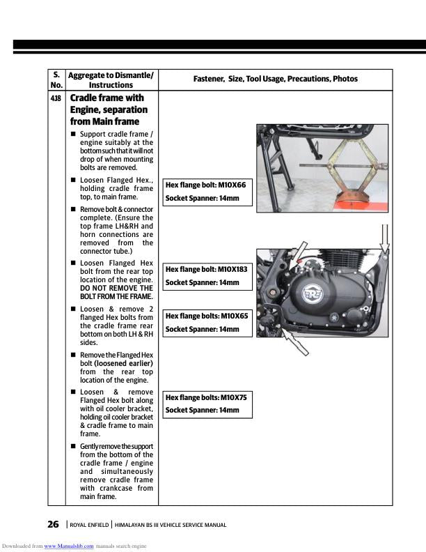 Royal Enfield Himalayan LS410 Carburetor Version Motorcycle Service Manual | 2016-2019 - sample page 2