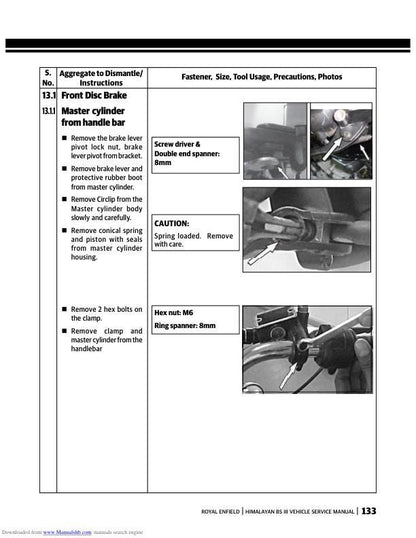 Royal Enfield Himalayan LS410 Carburetor Version Motorcycle Service Manual | 2016-2019 - sample page 7