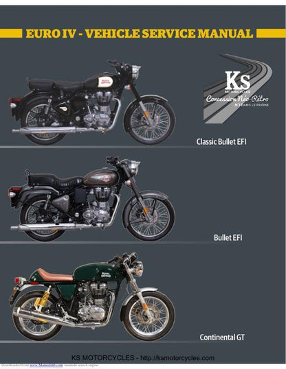 Royal Enfield Bullet & Continental Service Manual factory service manual title page
