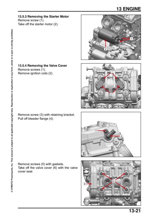 CFMOTO 800NK Service Manual sample page from the repair manual