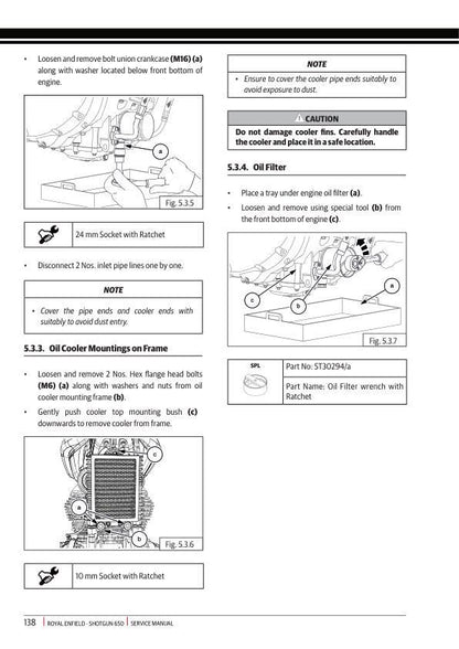 Royal Enfield Shotgun 650 Motorcycle Service Manual sample page from service manual
