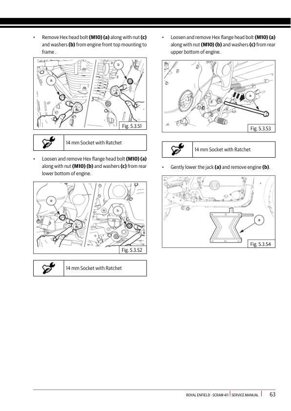 Royal Enfield Scram 411 Motorcycle Service Manual sample page from service manual