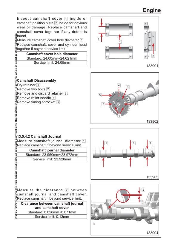 CFMOTO 700 Cl-x 700 - Cl-x sport Service Manual sample page with service data and tables