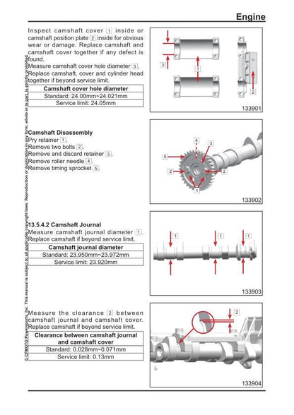 CFMOTO 700 Cl-x 700 - Cl-x sport Service Manual sample page with service data and tables