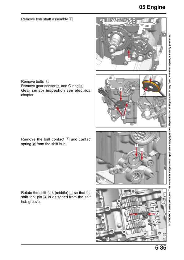 CFMOTO 675SS Service Manual sample page showing repair procedures