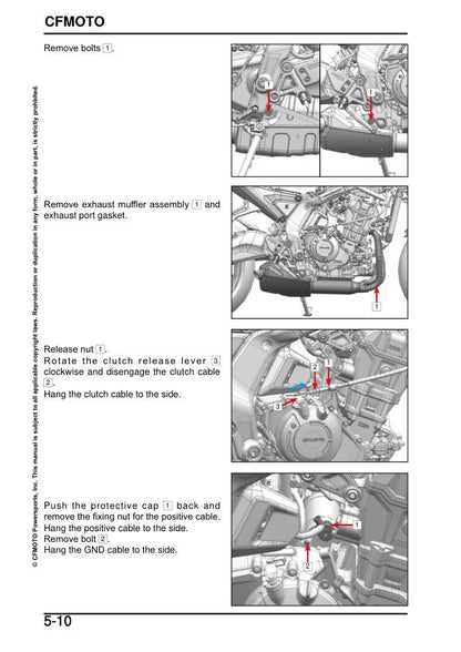 CFMOTO 675SS Service Manual sample page with diagrams and specifications