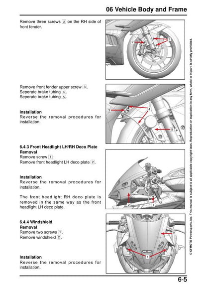 CFMOTO 675SS Service Manual sample page showing schematics and diagrams