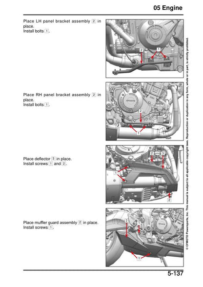 CFMOTO 675SS Service Manual sample page with service data and tables