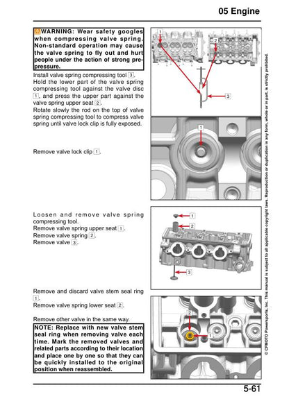 CFMOTO 675SS Service Manual sample page with technical illustrations