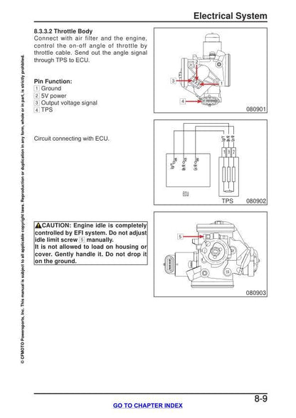 CFMOTO 650NK Service Manual sample page with diagrams and specifications