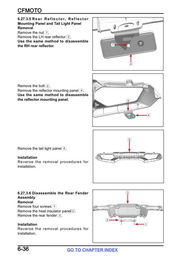 CFMOTO CFORCE 800 850 1000 Service Repair Manual sample page with technical illustrations