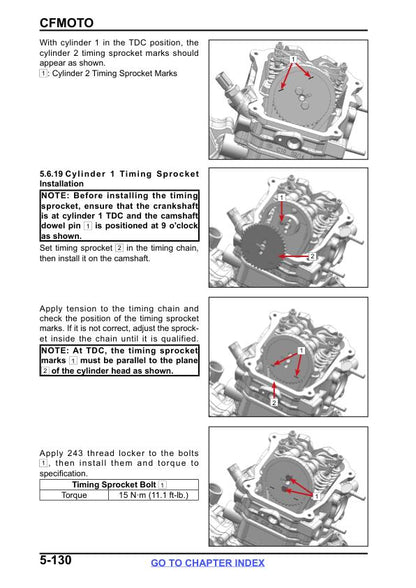 CFMOTO CFORCE 800 850 1000 Service Repair Manual sample page showing repair procedures