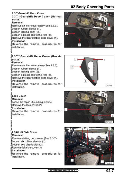 CFMOTO CFORCE 1000 Service Repair Manual sample page from service manual