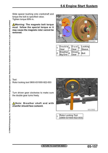 CFMOTO CFORCE 1000 Service Repair Manual sample page with service data and tables