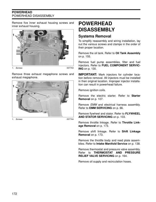 Evinrude ETEC 15 25 30 HP Outboard Service Manual sample page with technical illustrations