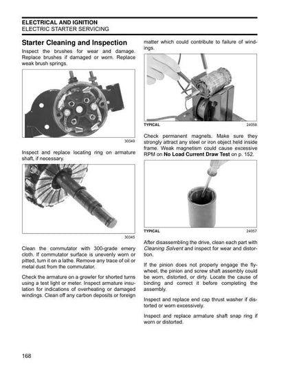 Evinrude ETEC 200 225 250 300 Service Manual sample page with diagrams and specifications