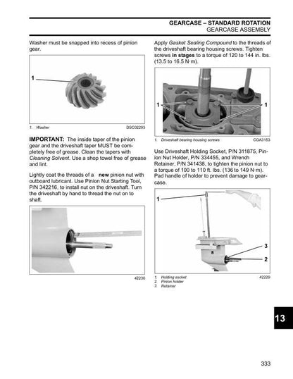 Evinrude E-TEC 115 150 175 200 Service Manual sample page with technical illustrations