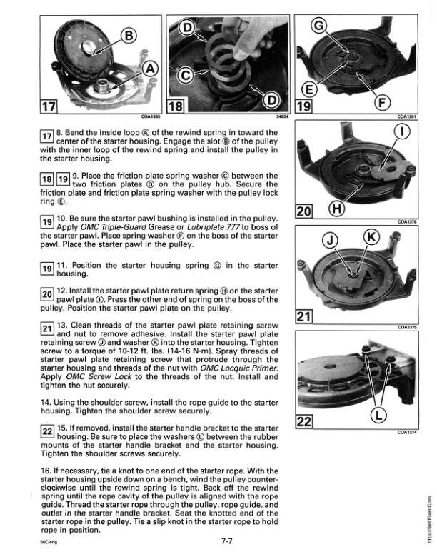 Evinrude 60 65 70 Outboard Service Manual sample page from the repair manual
