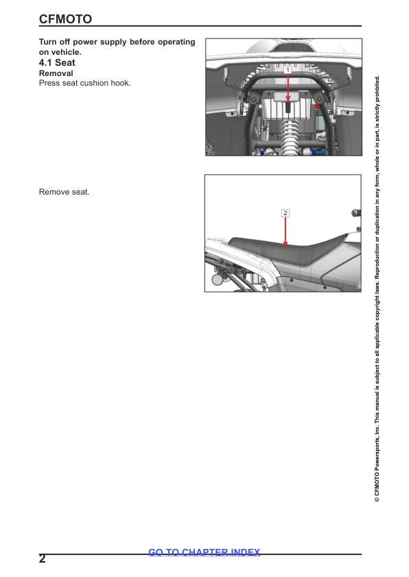 CFMOTO CFORCE EV110 EV70 Service Repair Manual sample page from service manual