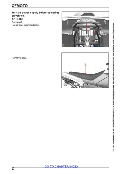 CFMOTO CFORCE EV110 EV70 Service Repair Manual sample page from service manual