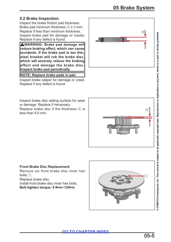 CFMOTO CFORCE EV110 EV70 Service Repair Manual sample page with technical illustrations