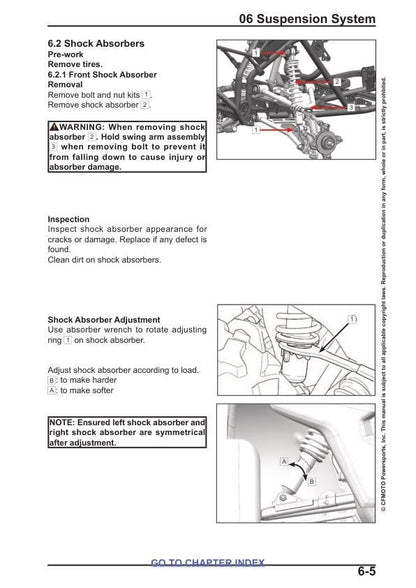 CFMOTO CFORCE EV110 EV70 Service Repair Manual sample page from the repair manual