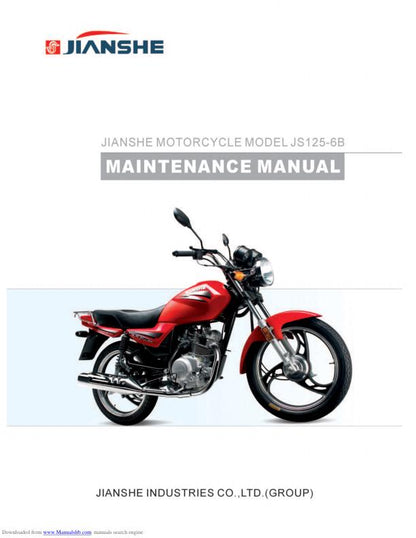 Jianshe JS125-6B Motorcycle Service Manual factory service manual title page