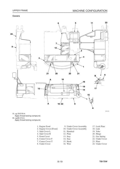 Takeuchi TB175W Wheeled Excavator Service Manual sample page from service manual
