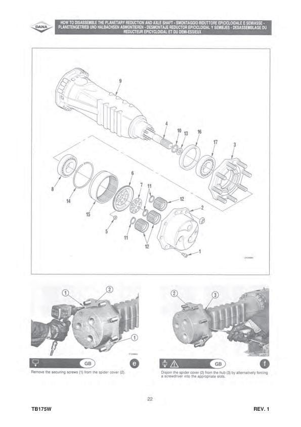 Takeuchi TB175W Wheeled Excavator Service Manual sample page from the repair manual